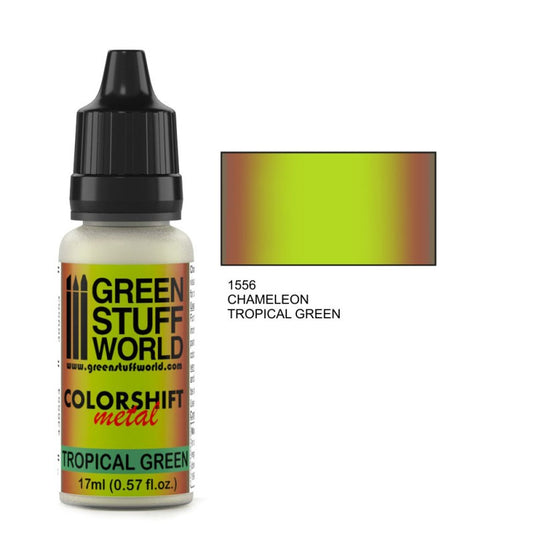 Green Stuff World - Chameleon Metal Paint Tropical Green 1556 for Models and Miniatures