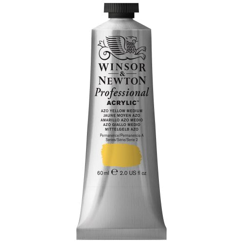 Winsor & Newton Professional Acrylic Color Paint, 60ml Tube, Azo Yellow Medium