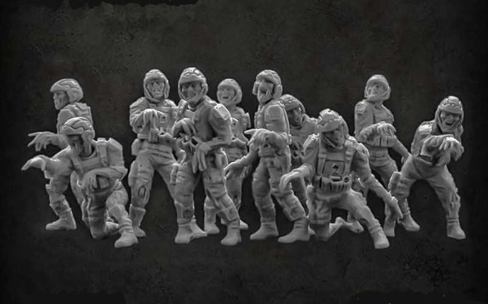 Green Stuff World for Models and Miniatures Zombie Troopers X012