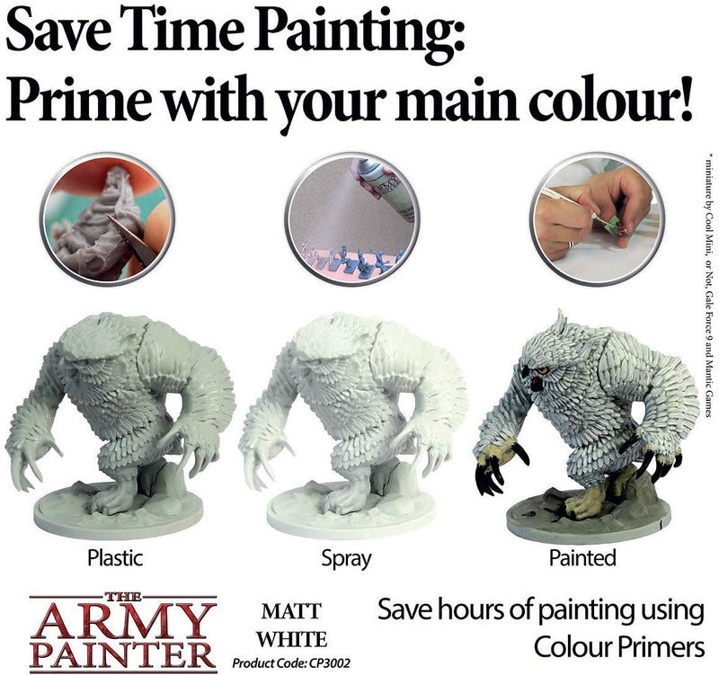 Load image into Gallery viewer, The Army Painter Primer Matt White 400ml Acrylic Spray for Miniature Painting
