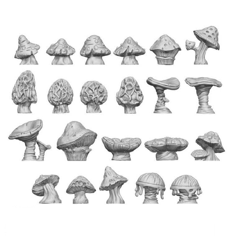 Load image into Gallery viewer, Green Stuff World for Models &amp; Miniatures 3D Printed Set - Chunky Mushrooms 11621
