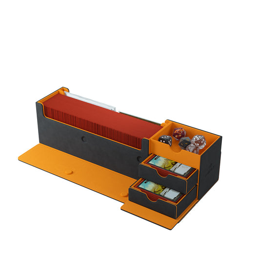 GameGenic Cards' Lair 400+ (Black/Orange) Deck Box Card Storage