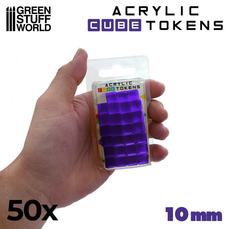 Load image into Gallery viewer, Green Stuff World Gaming Tokens x50 - Purple Cubes 10mm 3785
