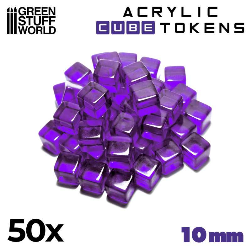 Load image into Gallery viewer, Green Stuff World Gaming Tokens x50 - Purple Cubes 10mm 3785
