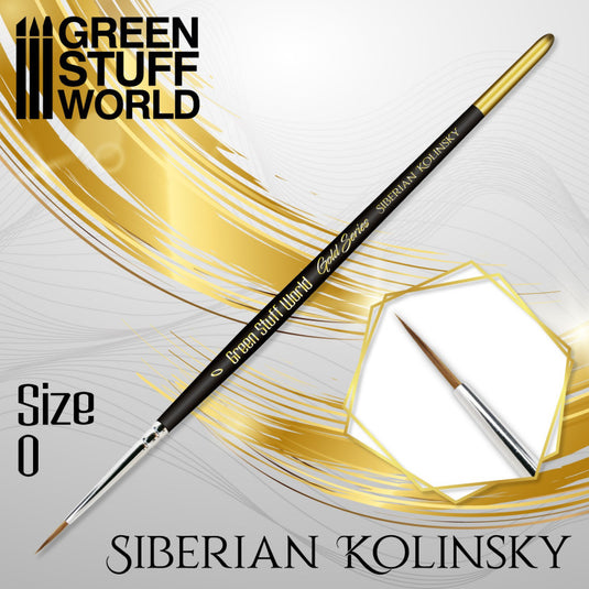 Green Stuff World Gold Series Siberian Kolinsky Brush - Size 0 - 2357