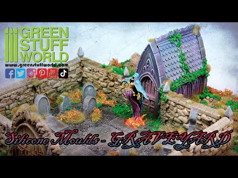 Green Stuff World for Models and Miniatures Graveyard Silicone Molds 3112