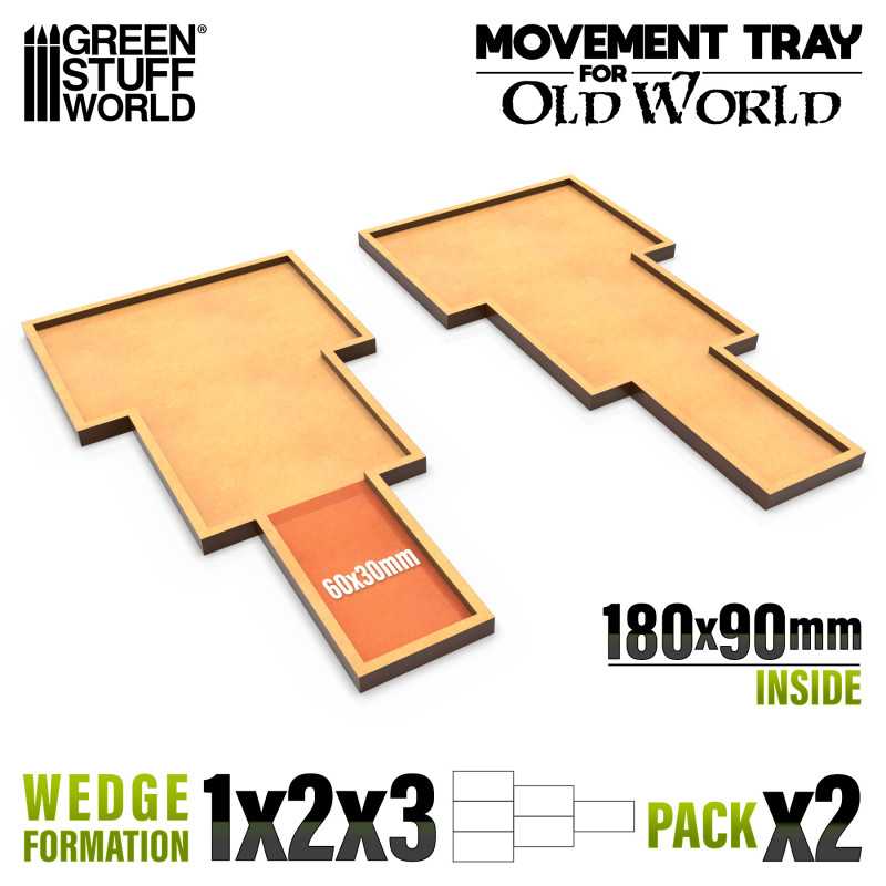 Load image into Gallery viewer, Green Stuff World for Models &amp; Miniatures MDF Movement Trays Wedge Formation 12654

