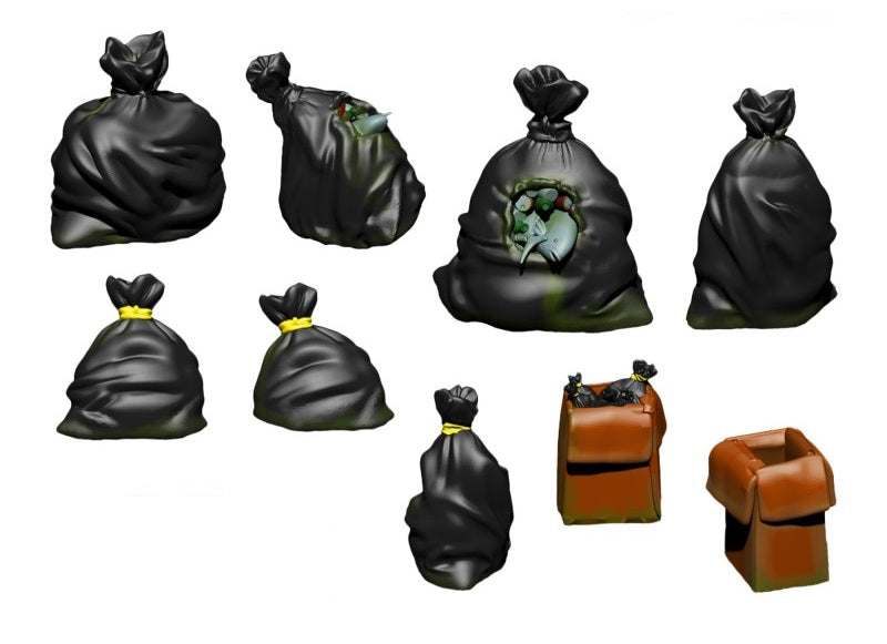 Load image into Gallery viewer, Green Stuff World Resin Garbage bags 3059

