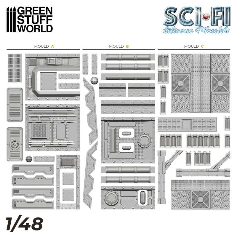 Load image into Gallery viewer, Green Stuff World for Models and Miniatures Sci-Fi Silicone Mould 4075
