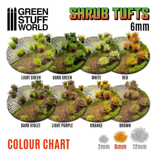 Green Stuff World for Models & Miniatures: Shrub Tufts - 6mm Brown 10746