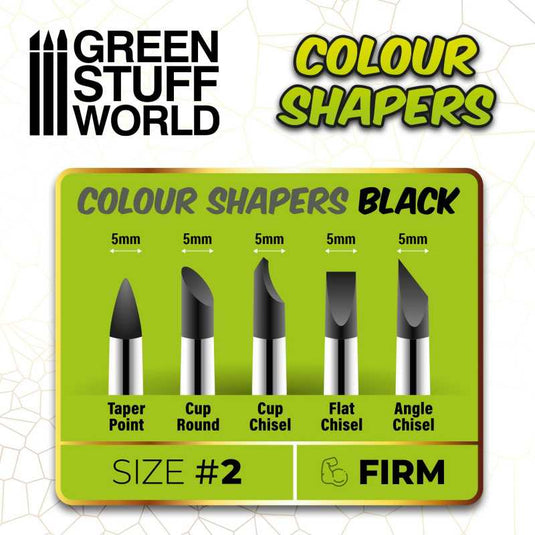 Green Stuff World Colour Shapers Brushes Size 2 Black Firm