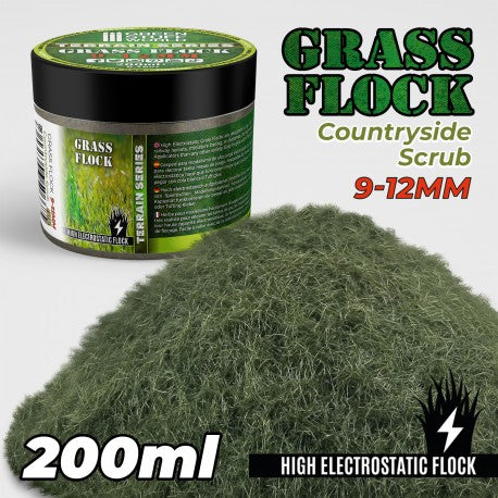 Green Stuff World Static Grass Flock 9-12mm - Country Scrub - 200 ml 11168