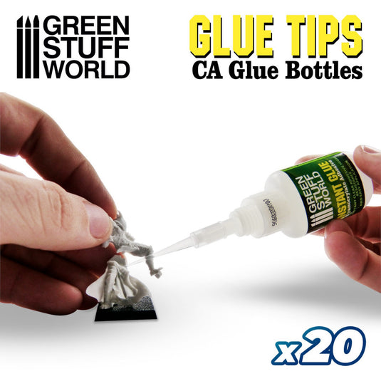Green Stuff World 20x Precision tips for Super Glue Bottles 9007